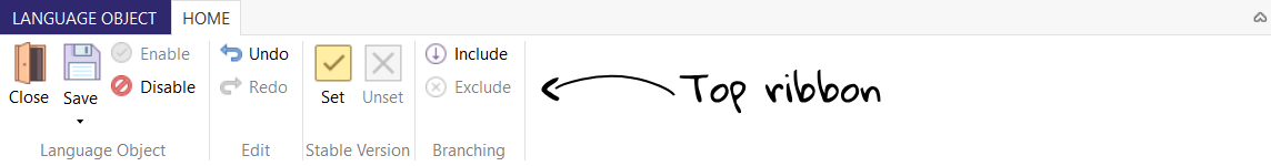 Language Object window