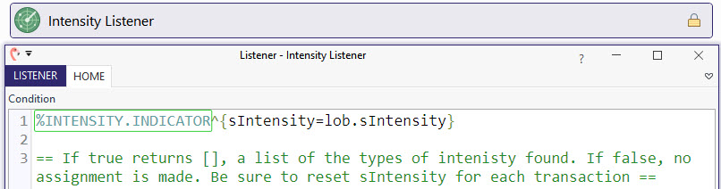 Global pre-listener listening for intensity