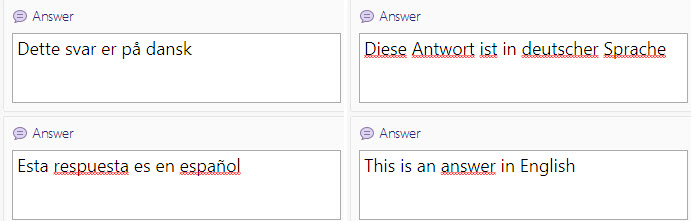 Output nodes in various languages