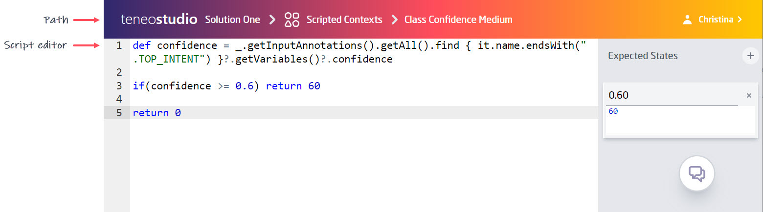 Global Scripted Context window