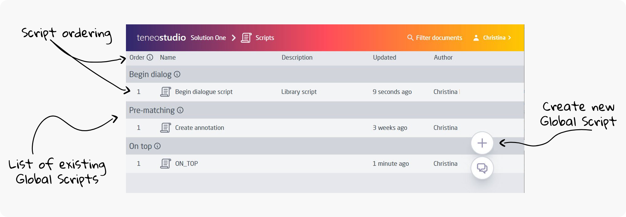 web global scripts view