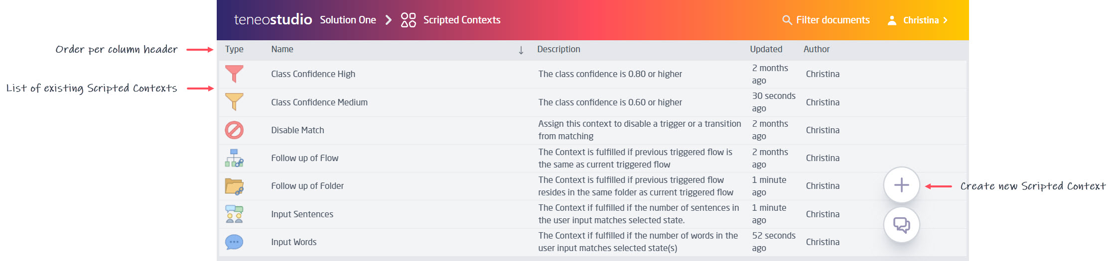 View of Global Scripted Contexts