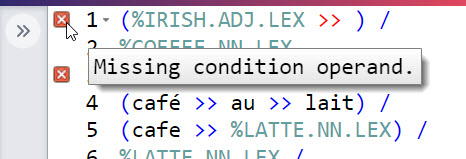 Syntax error highlighting
